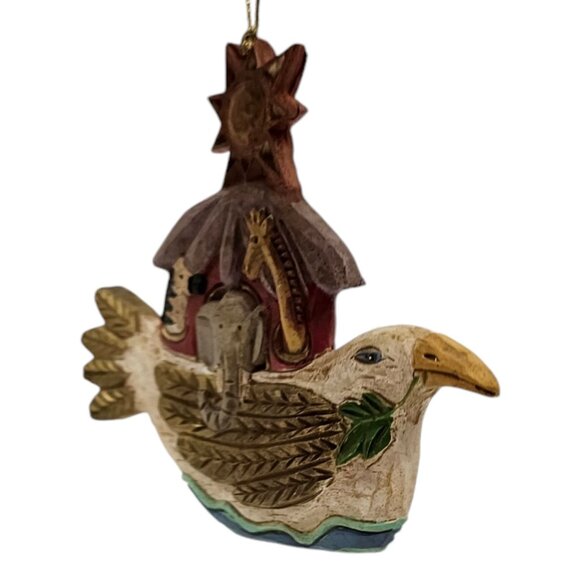Noahs Ark Peace Dove Star Christmas Ornament Holiday Resin Vintage MCM Decor - Picture 12 of 16
